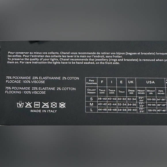 ❌SOLD ELSEWHERE❌BNIB CHANEL BLACK TIGHTS CC LOGO. SIZE: SMALL. 2023 BOUTIQUE F - Picture 11 of 11